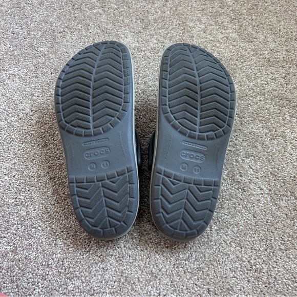 Crocs Crocband Clogs Mens Size 11 Dark Grey Blue Sporty Comfort Sandals Shoes - Picture 9 of 10
